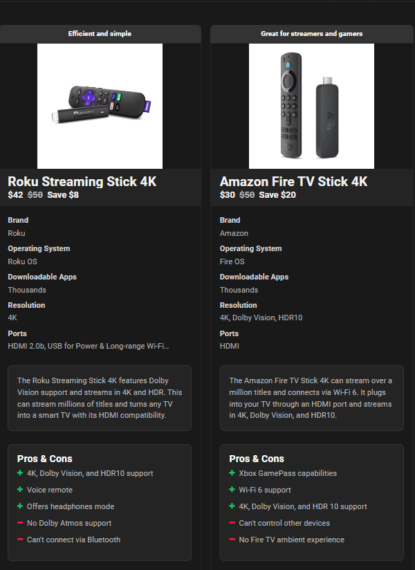 With AKTV Amazon Fire TV Stick 4K vs Roku Streaming Stick 4K